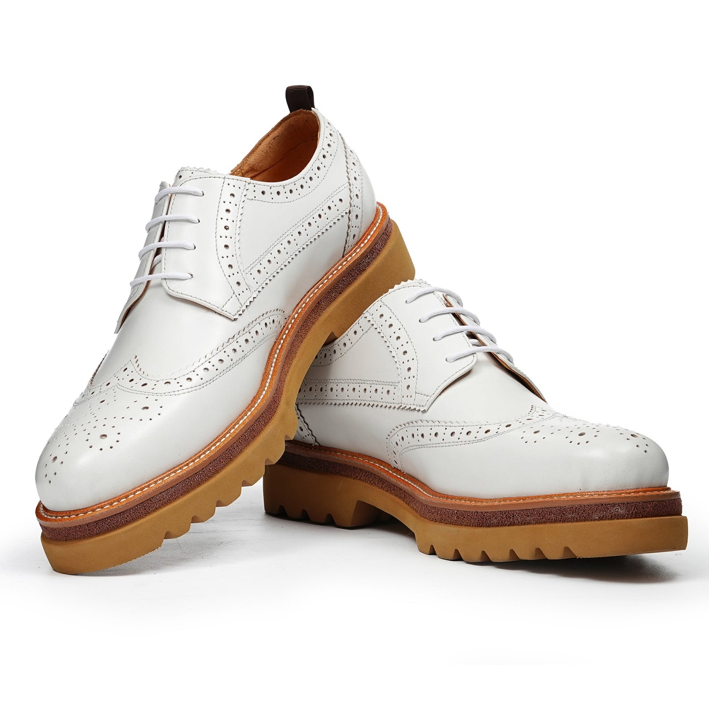 Men‘s Derbys Shoes Heritage Brogue with Ornamental Detail & Bold Sole