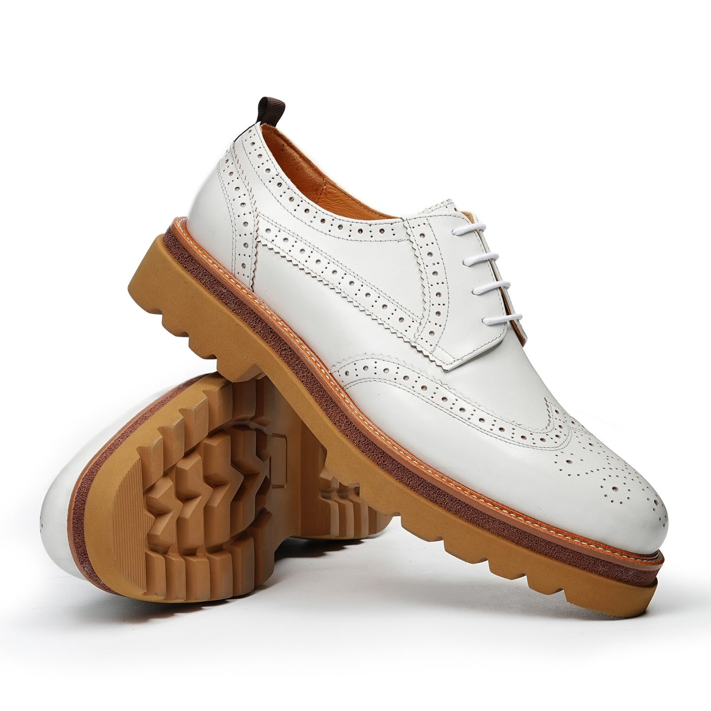 Men‘s Derbys Shoes Heritage Brogue with Ornamental Detail & Bold Sole