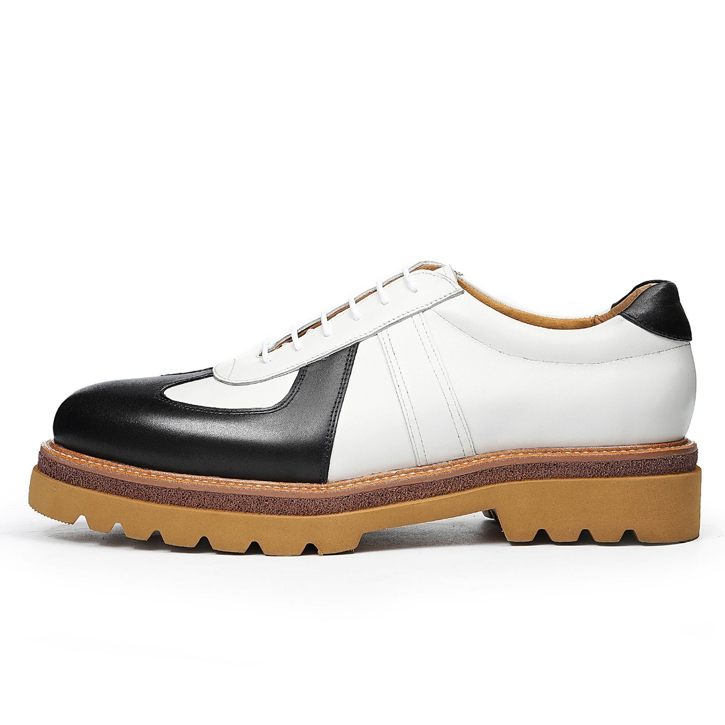 Men's Sneaker with Structured Lace-Up Textured Panels & Layered Sole