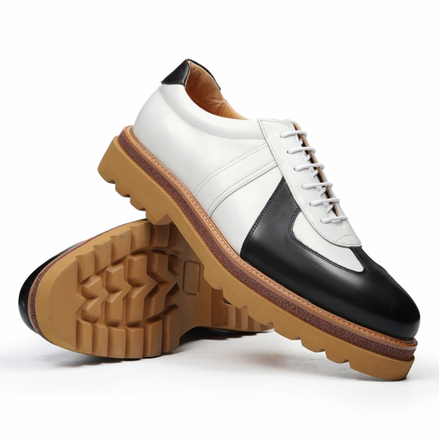 Men's Sneaker with Structured Lace-Up Textured Panels & Layered Sole