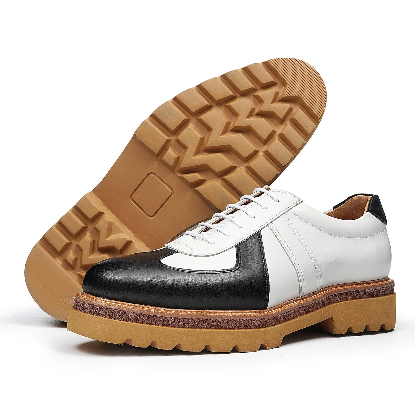 Men's Sneaker with Structured Lace-Up Textured Panels & Layered Sole