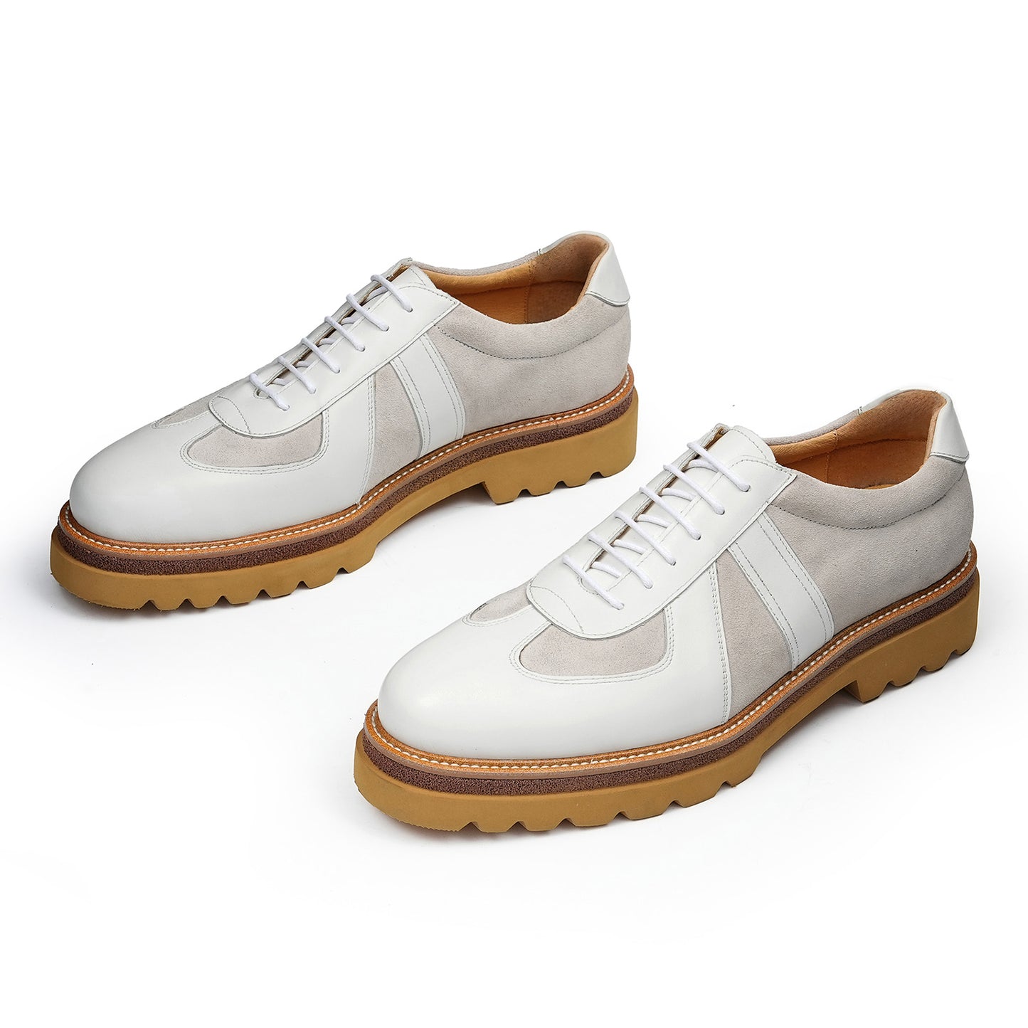 Men's Sneaker with Structured Lace-Up Textured Panels & Layered Sole