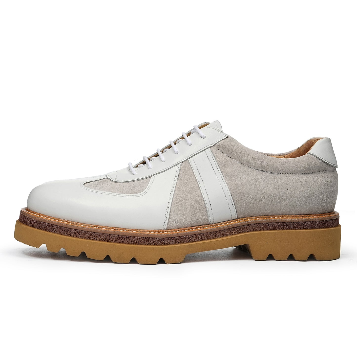 Men's Sneaker with Structured Lace-Up Textured Panels & Layered Sole