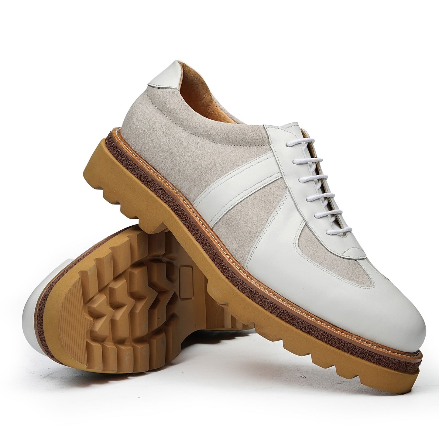Men's Sneaker with Structured Lace-Up Textured Panels & Layered Sole