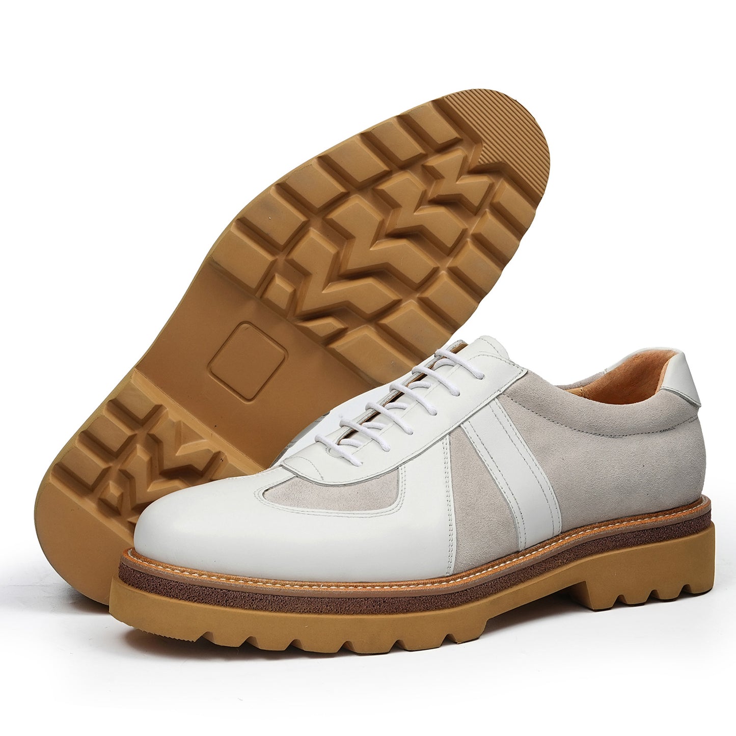 Men's Sneaker with Structured Lace-Up Textured Panels & Layered Sole