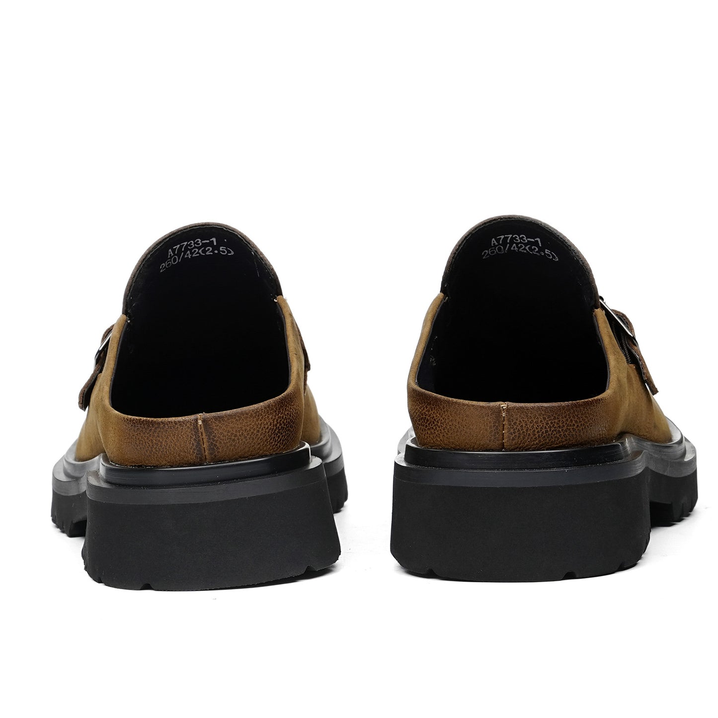 Men's Mule: Gradient Toe Buckle Detail & Chunky Sole