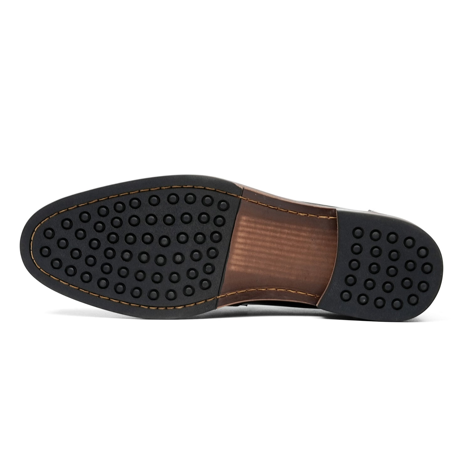 Men's Penny Loafers | Polished Buckle & Classic Moc-Toe Design Two-Tone Leather