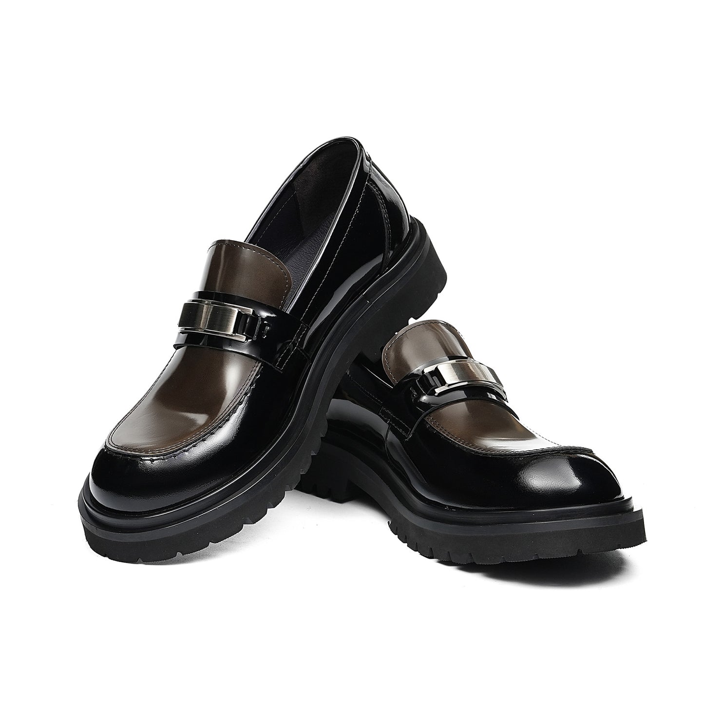 Men's Loafers | Two-Tone Leather Chunky Rubber Sole