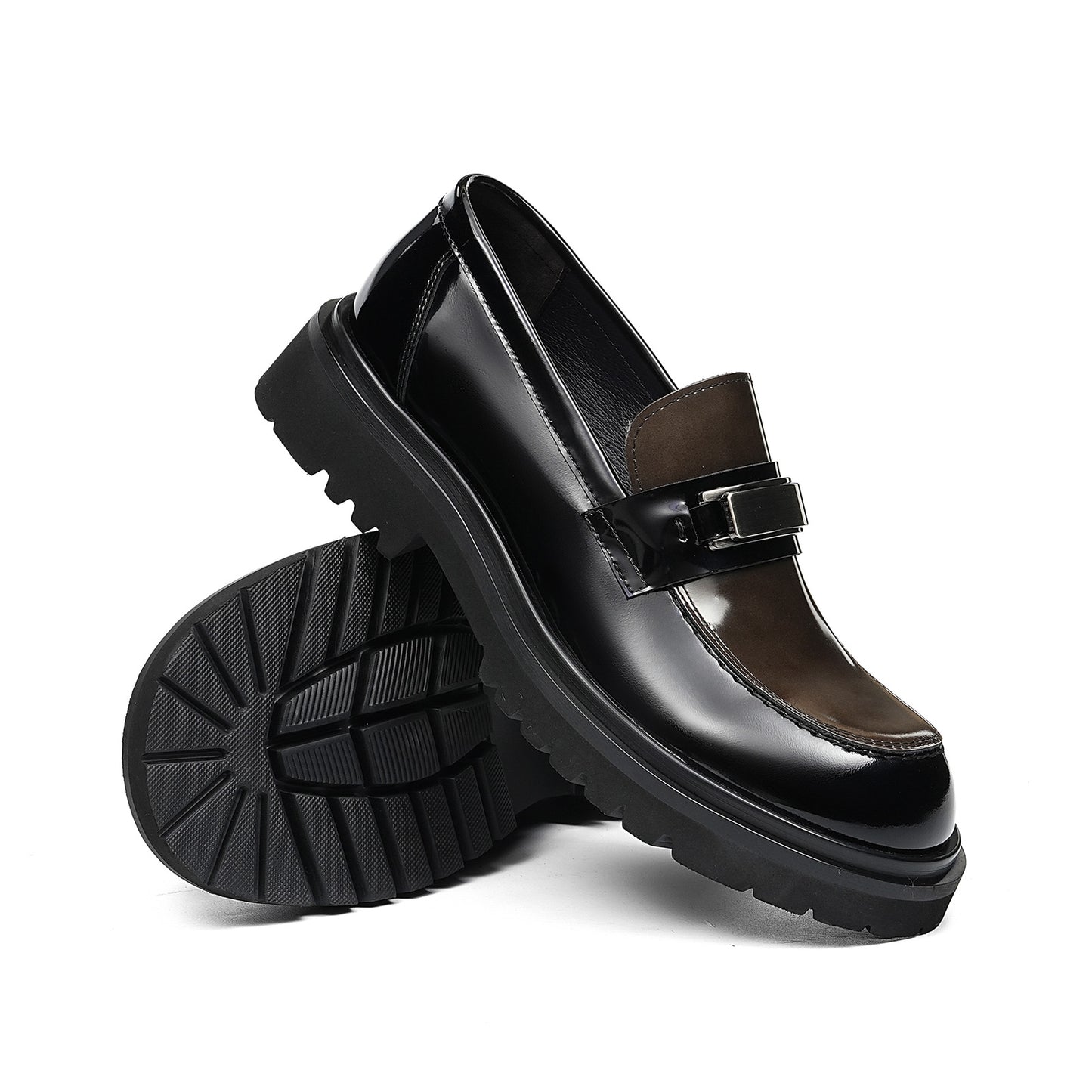 Men's Loafers | Two-Tone Leather Chunky Rubber Sole