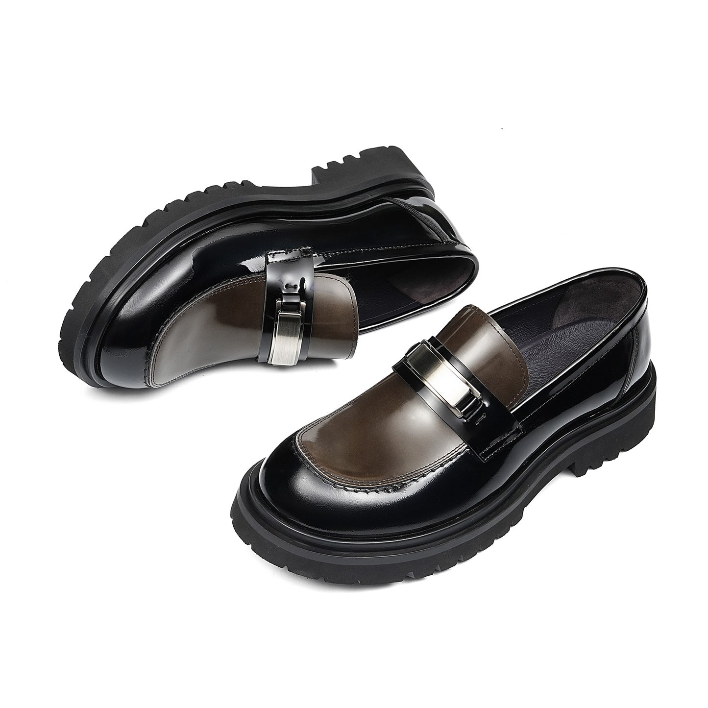 Men's Loafers | Two-Tone Leather Chunky Rubber Sole