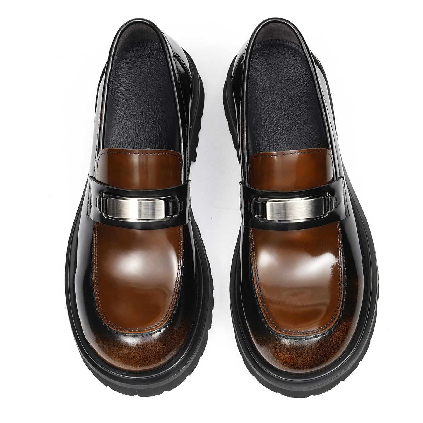 Men's Loafers | Two-Tone Leather Chunky Rubber Sole