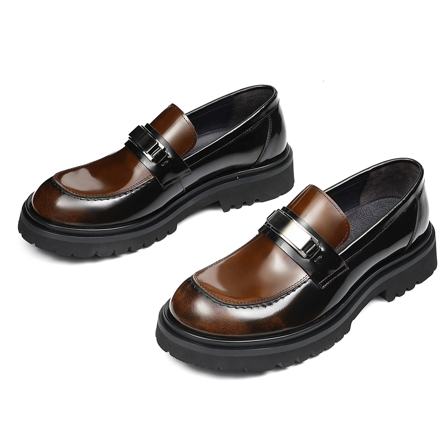 Men's Loafers | Two-Tone Leather Chunky Rubber Sole