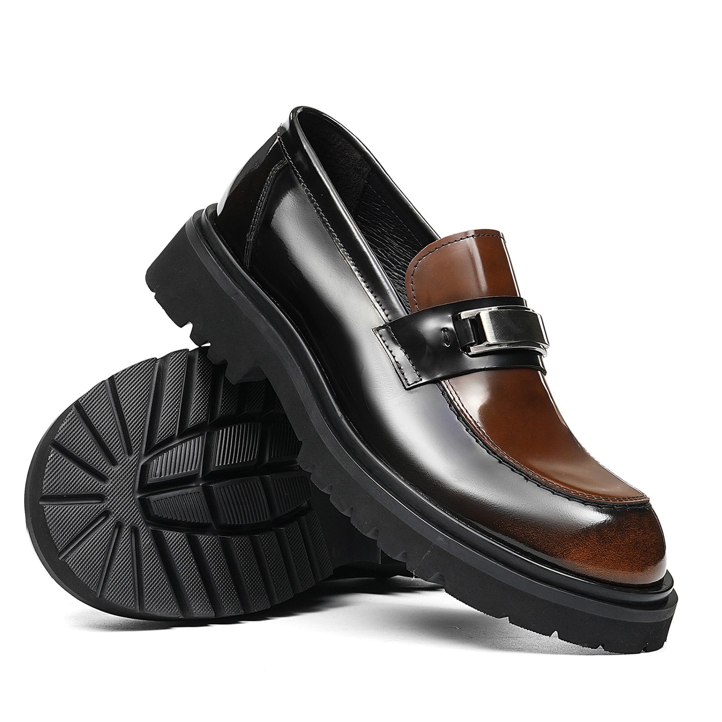 Men's Loafers | Two-Tone Leather Chunky Rubber Sole
