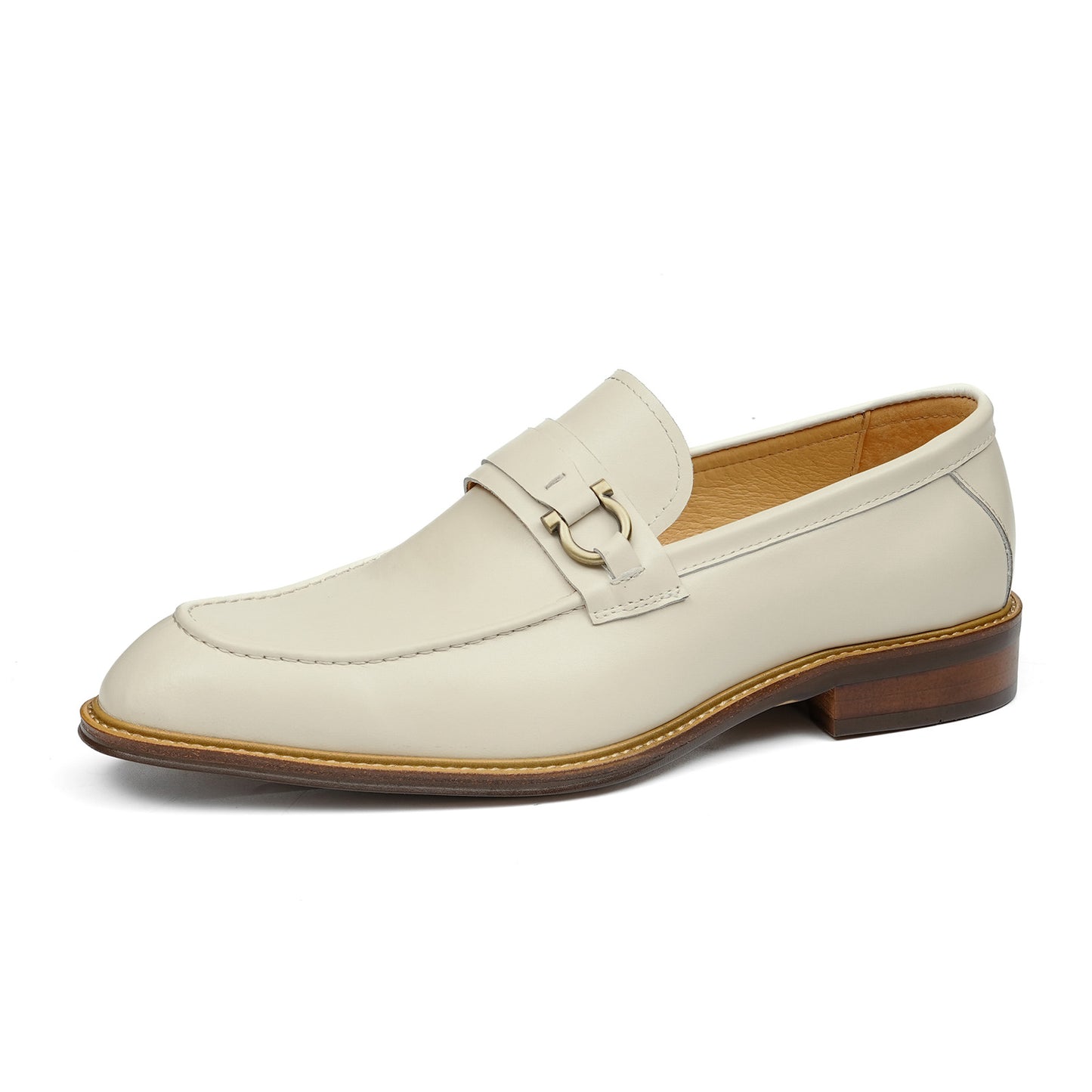 Men's Loafers with a Defining Buckle and Architectural Stitching