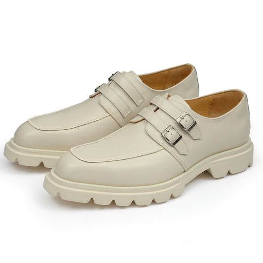 Men's Monk Strap Shoes: Architectural Double-Buckle & Bold Sole