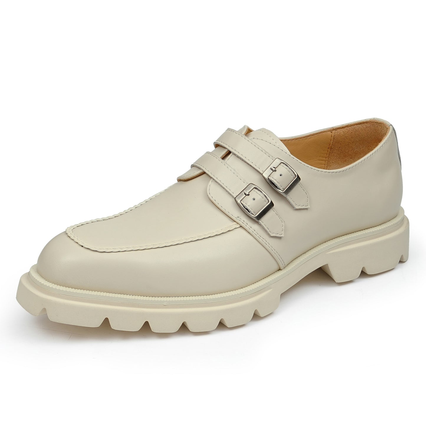Men's Monk Strap Shoes: Architectural Double-Buckle & Bold Sole
