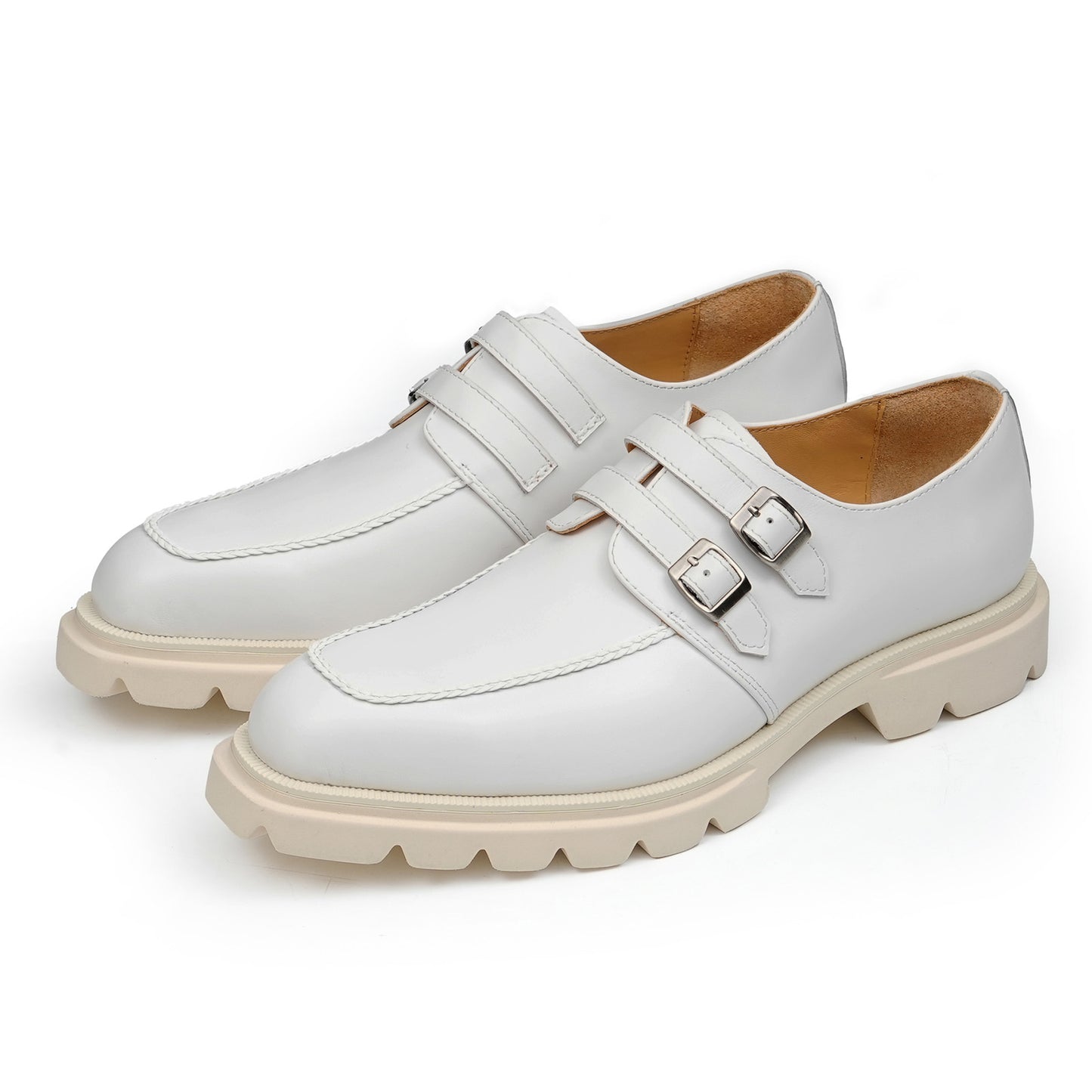 Men's Monk Strap Shoes: Architectural Double-Buckle & Bold Sole