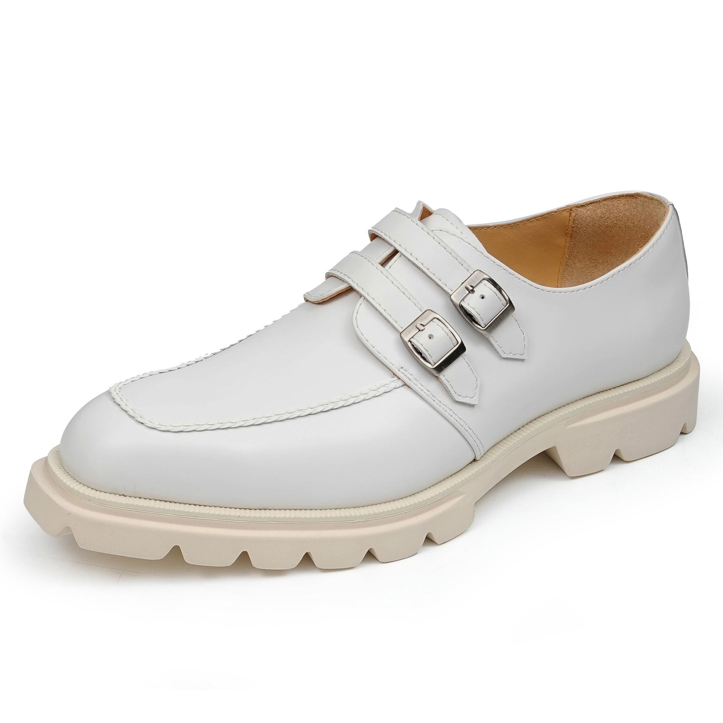 Men's Monk Strap Shoes: Architectural Double-Buckle & Bold Sole