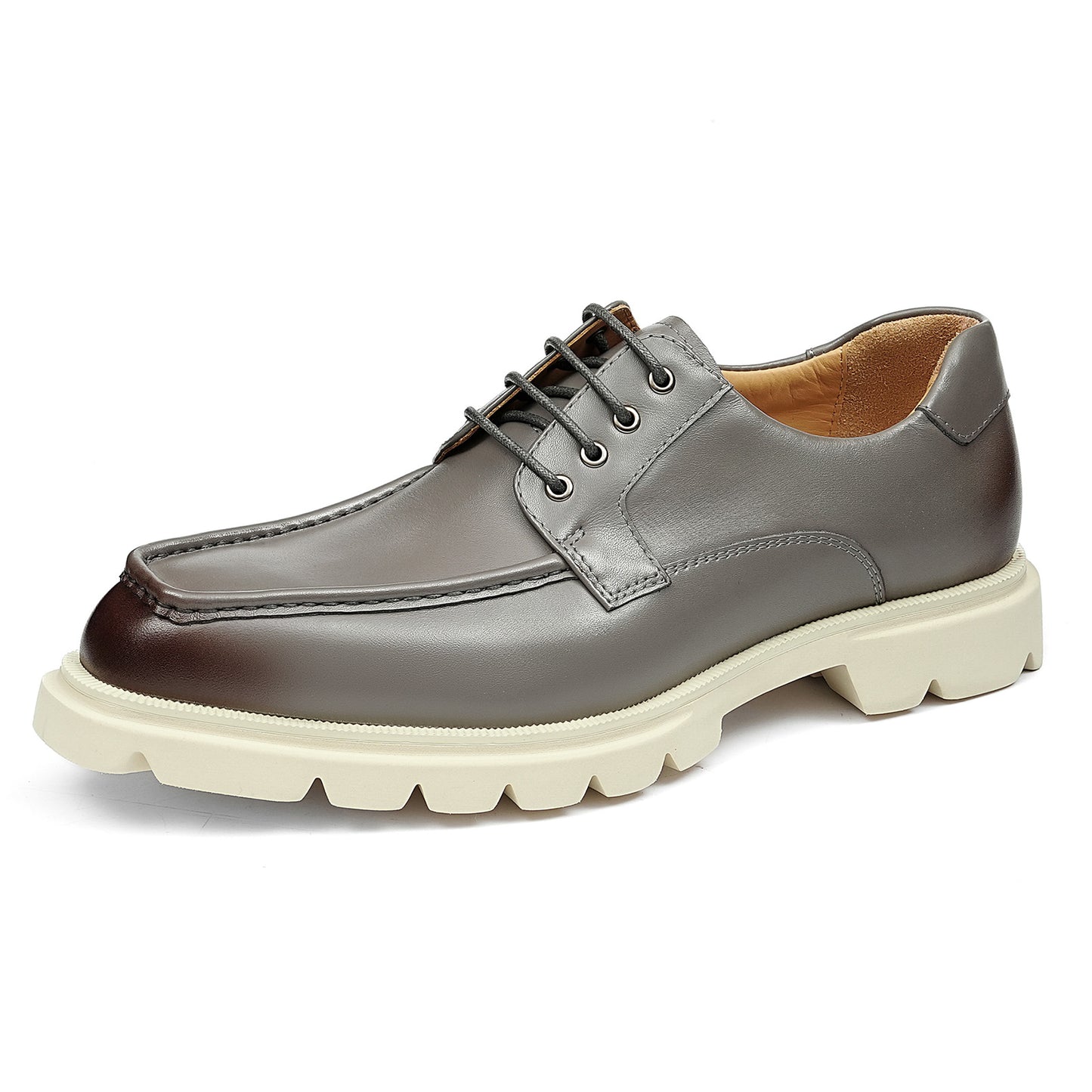 Men's Derby Shoes: Moc-Toe Design Casual Chunky Sole