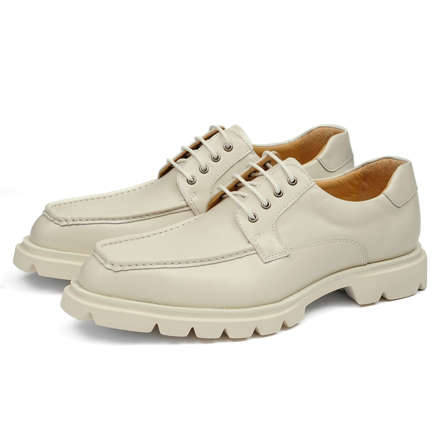 Men's Derby Shoes: Moc-Toe Design Casual Chunky Sole