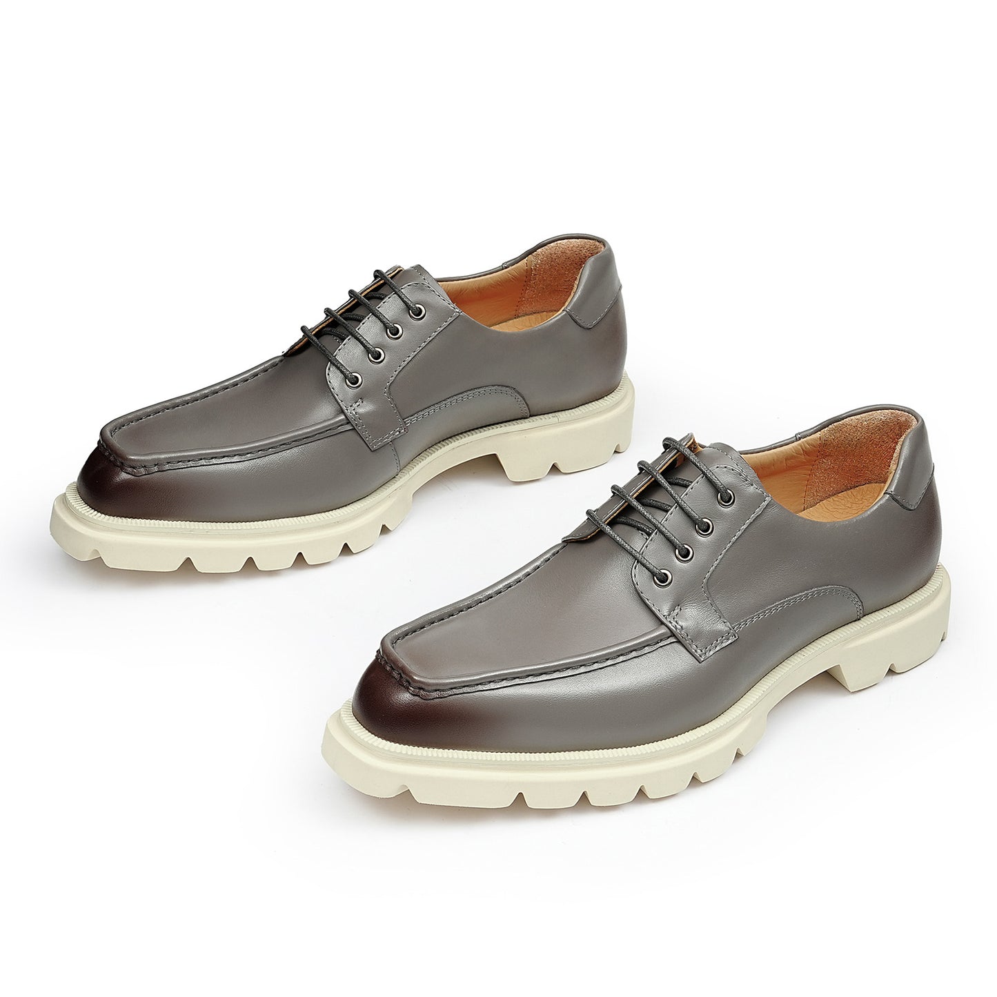 Men's Derby Shoes: Moc-Toe Design Casual Chunky Sole