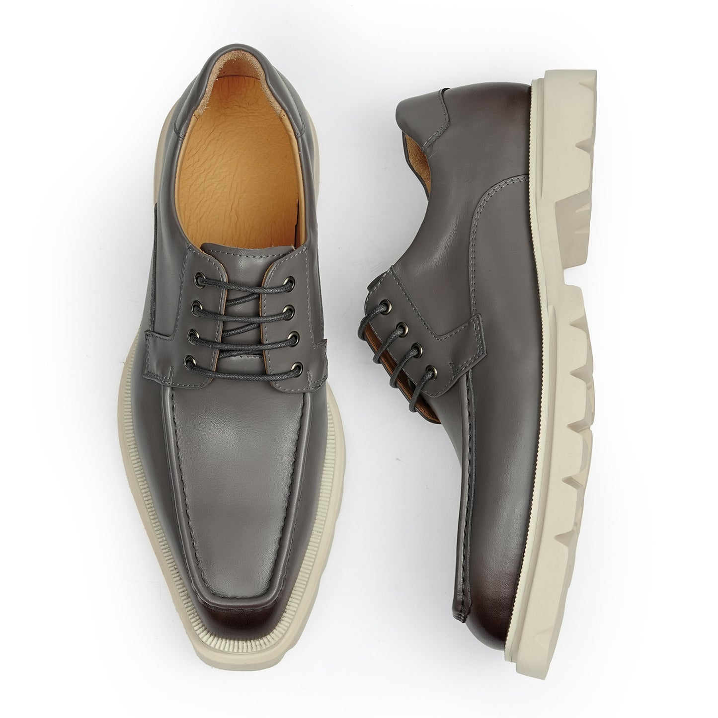 Men's Derby Shoes: Moc-Toe Design Casual Chunky Sole