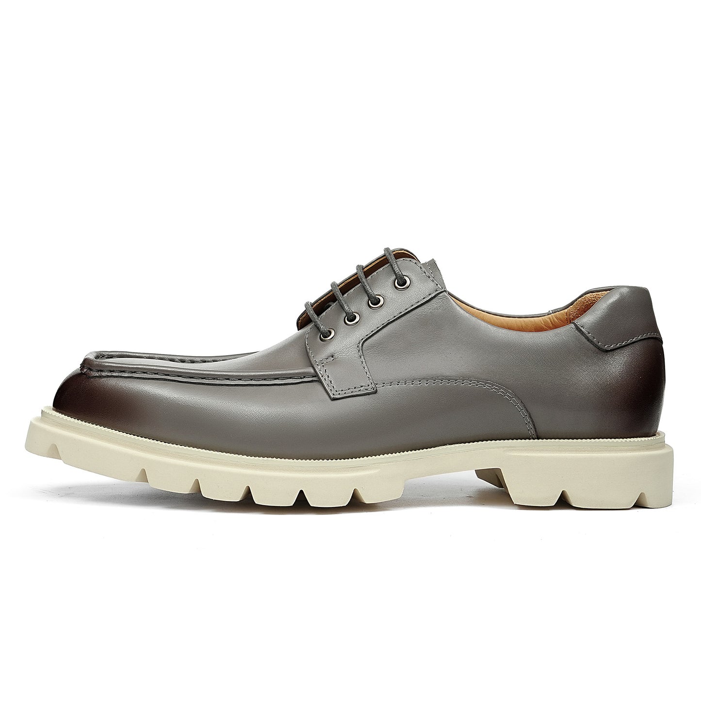 Men's Derby Shoes: Moc-Toe Design Casual Chunky Sole