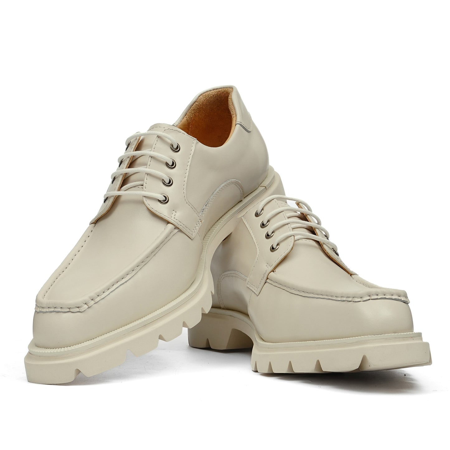 Men's Derby Shoes: Moc-Toe Design Casual Chunky Sole