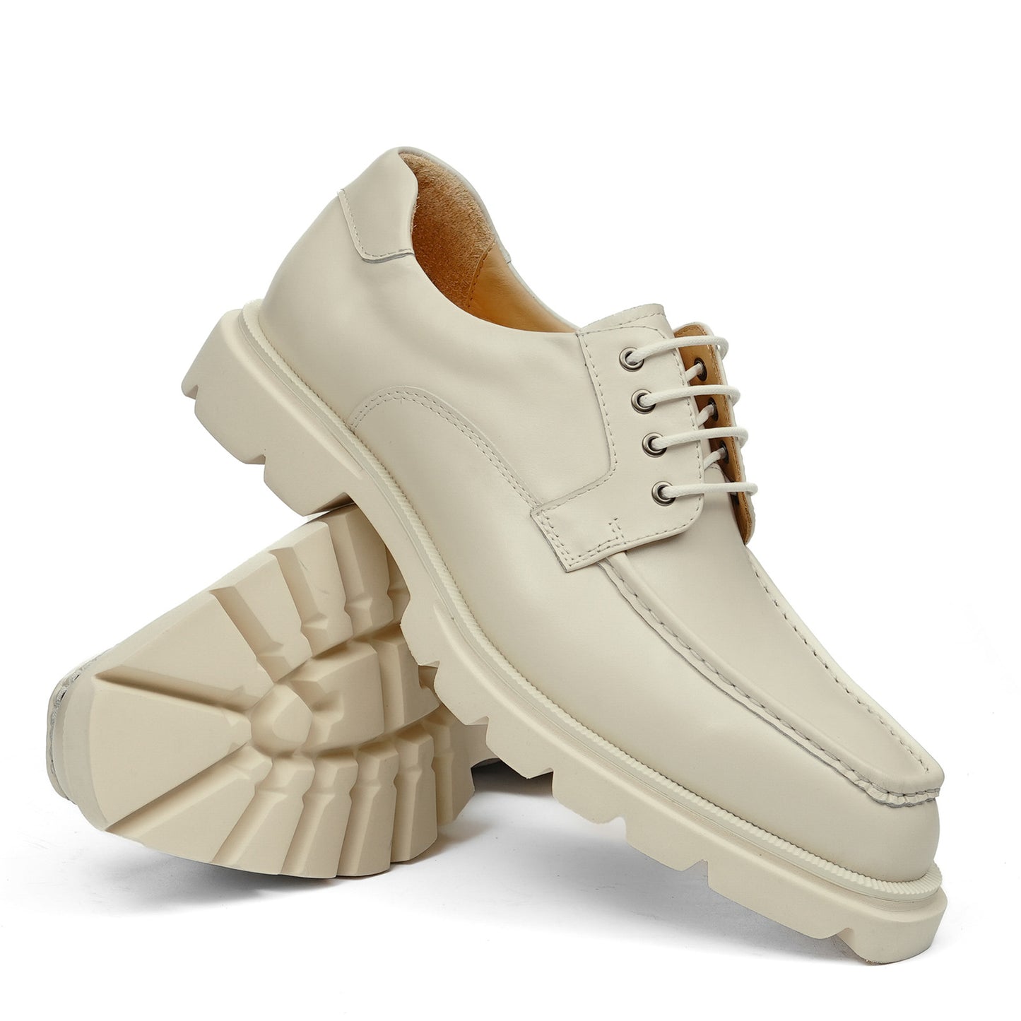 Men's Derby Shoes: Moc-Toe Design Casual Chunky Sole