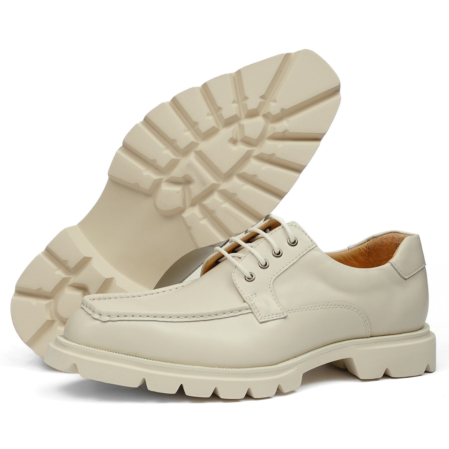 Men's Derby Shoes: Moc-Toe Design Casual Chunky Sole