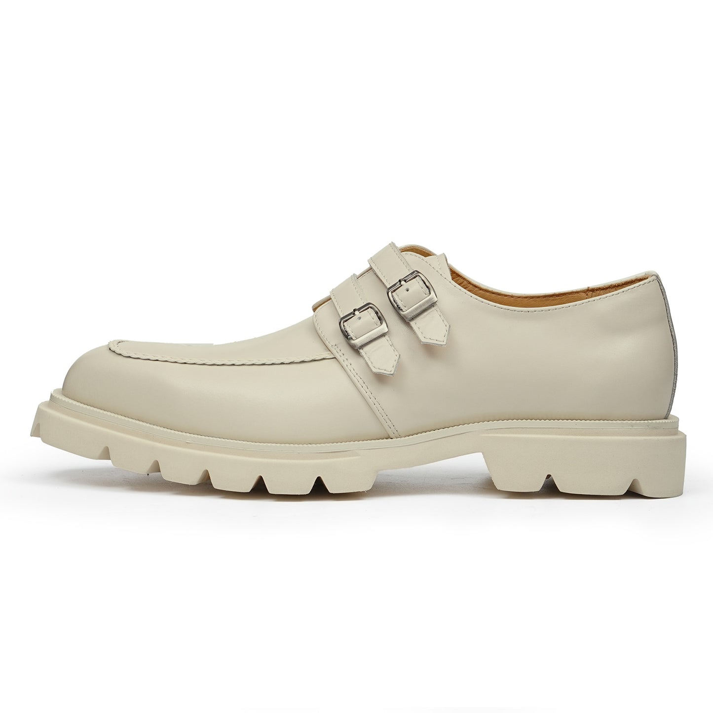 Men's Monk Strap Shoes: Architectural Double-Buckle & Bold Sole