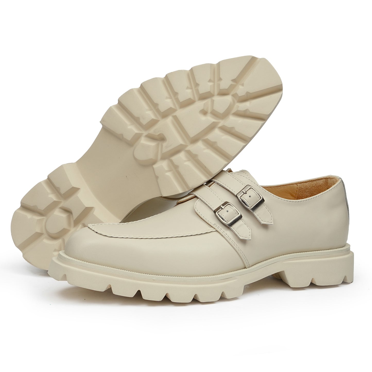 Men's Monk Strap Shoes: Architectural Double-Buckle & Bold Sole