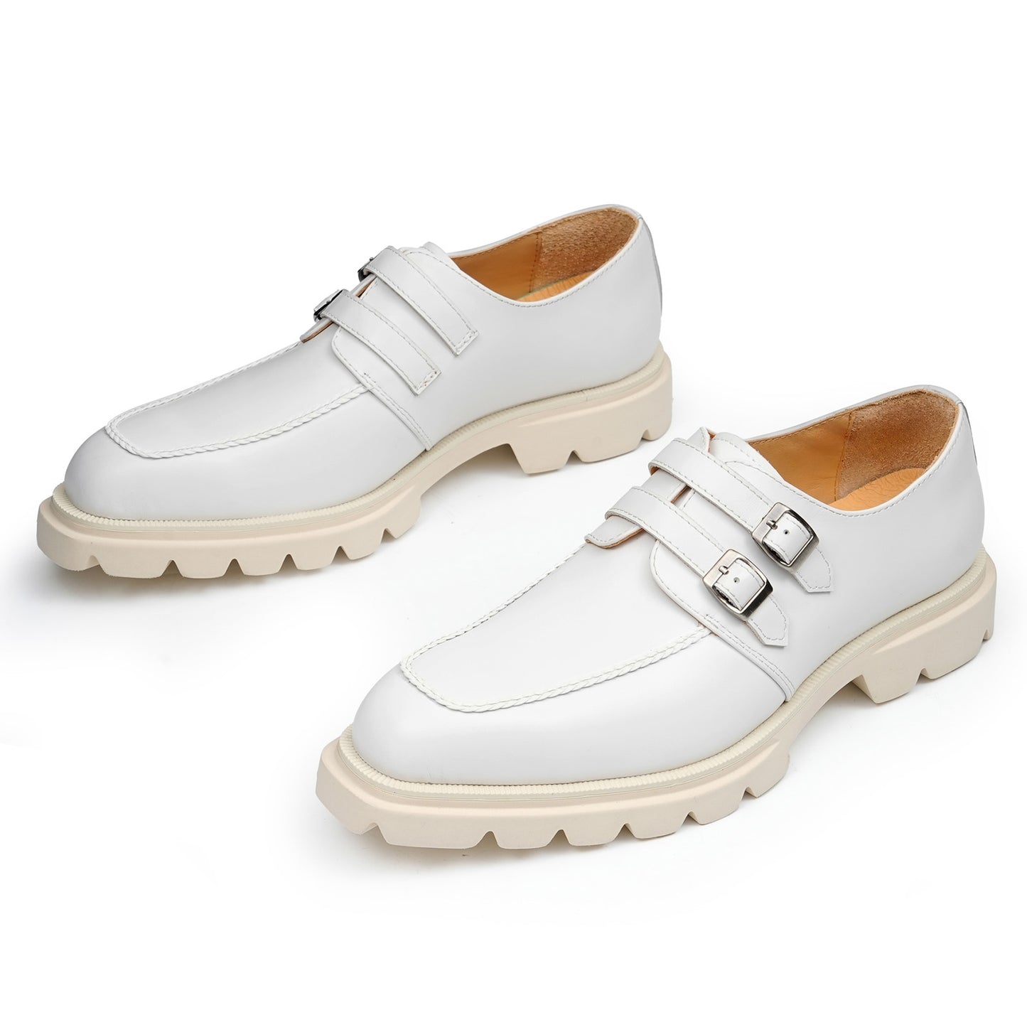 Men's Monk Strap Shoes: Architectural Double-Buckle & Bold Sole