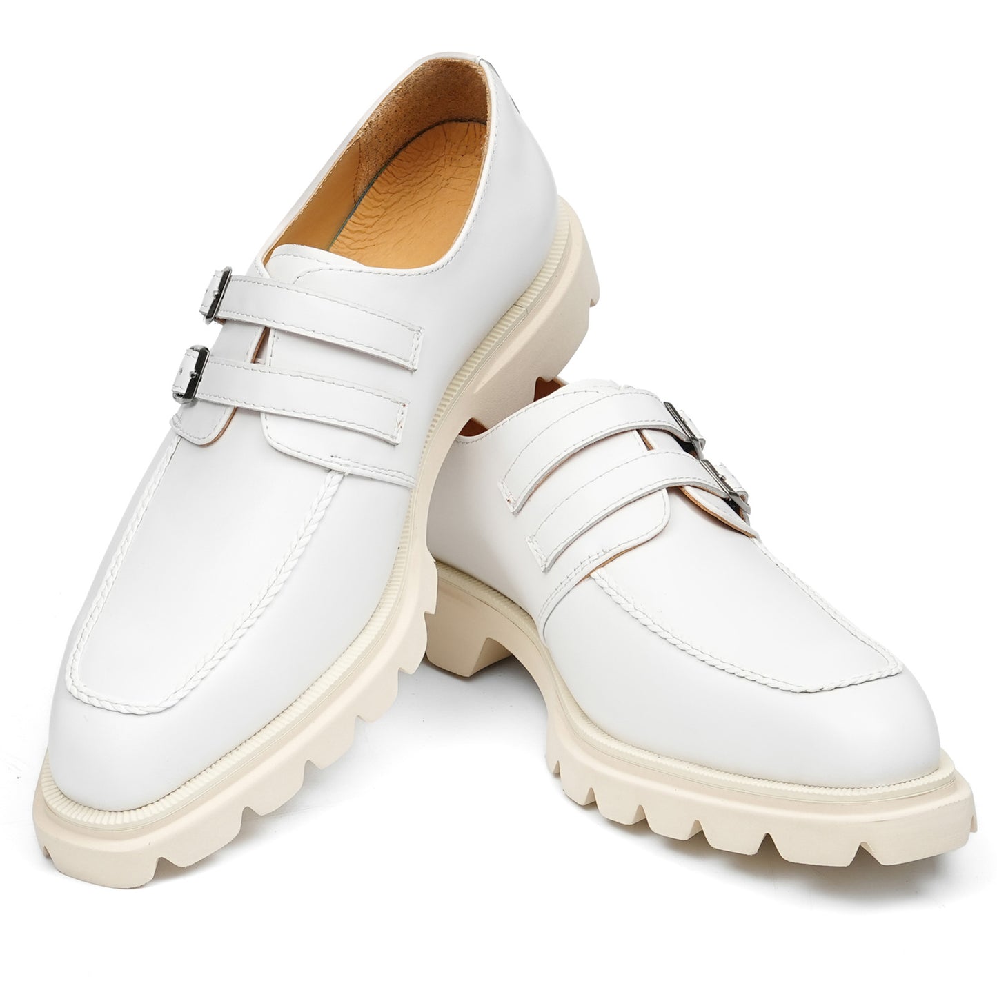 Men's Monk Strap Shoes: Architectural Double-Buckle & Bold Sole