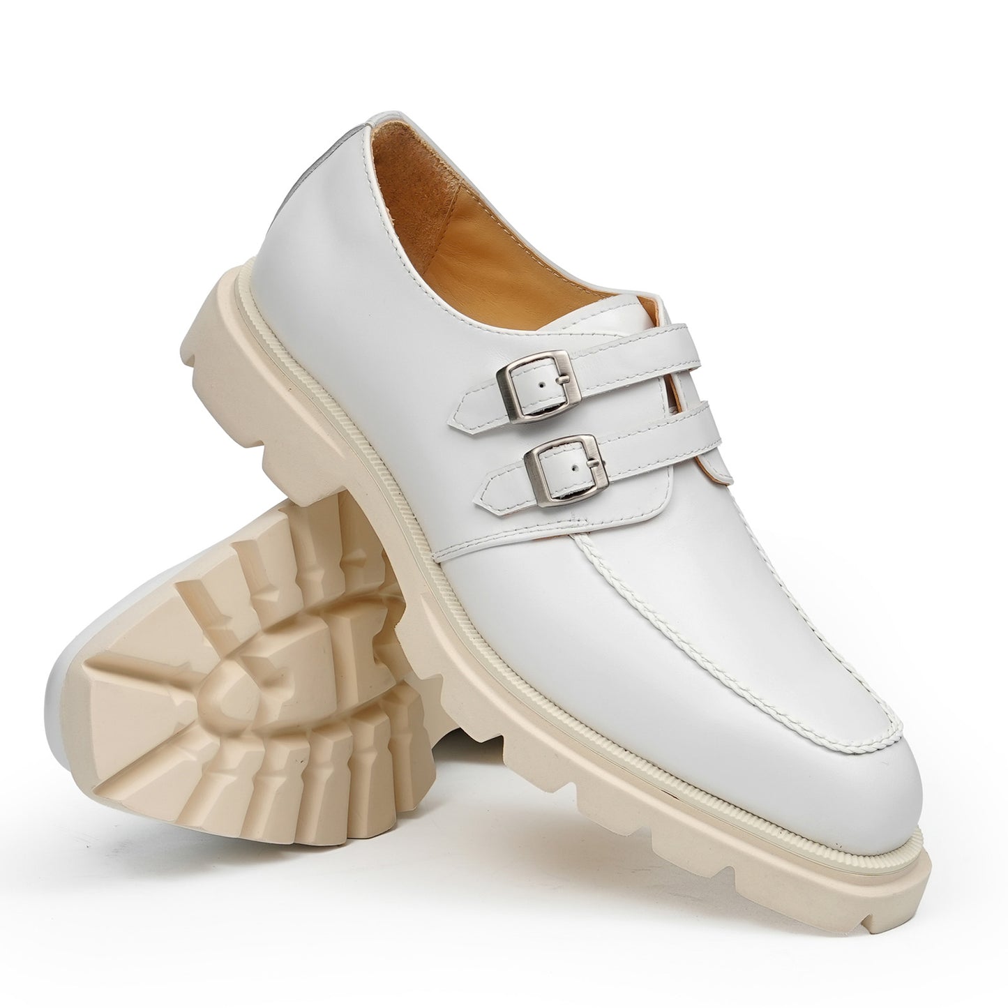 Men's Monk Strap Shoes: Architectural Double-Buckle & Bold Sole