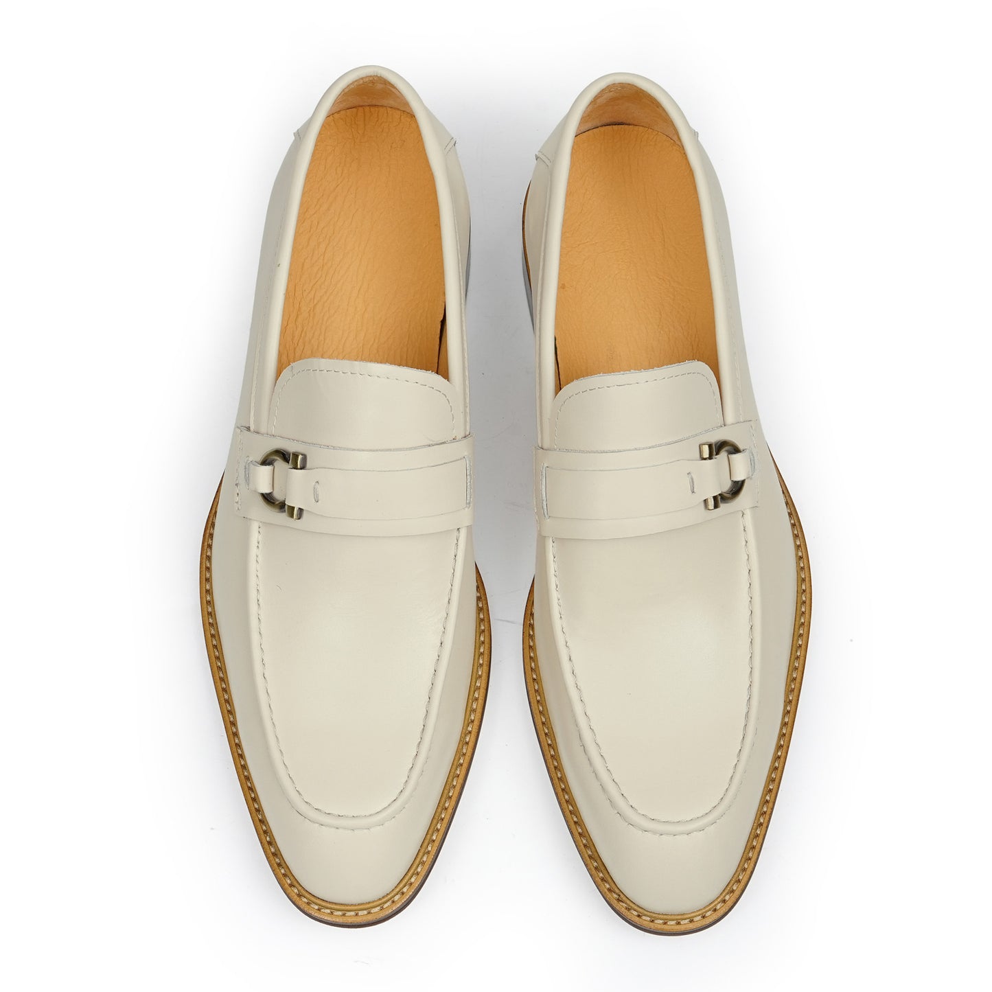 Men's Loafers with a Defining Buckle and Architectural Stitching