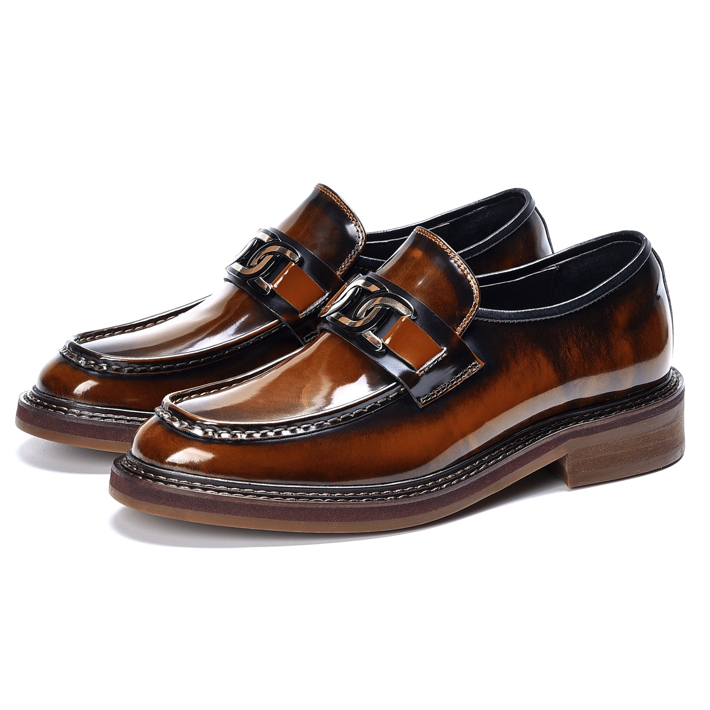 Calfskin Loafers Shoes with Horsebit Glossy