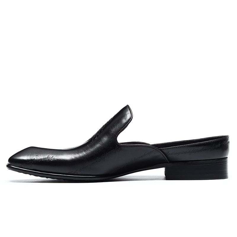 Calf Leather Slipper Scritto Pattern
