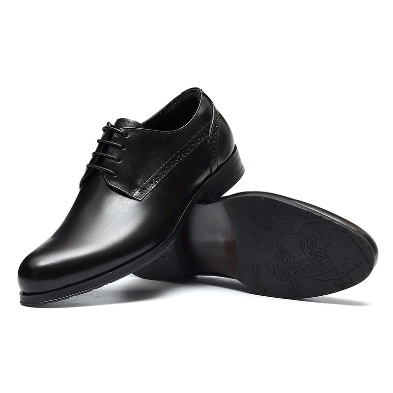 Men's Classic Derby Shoes Polished Leather & Decorative Stitching