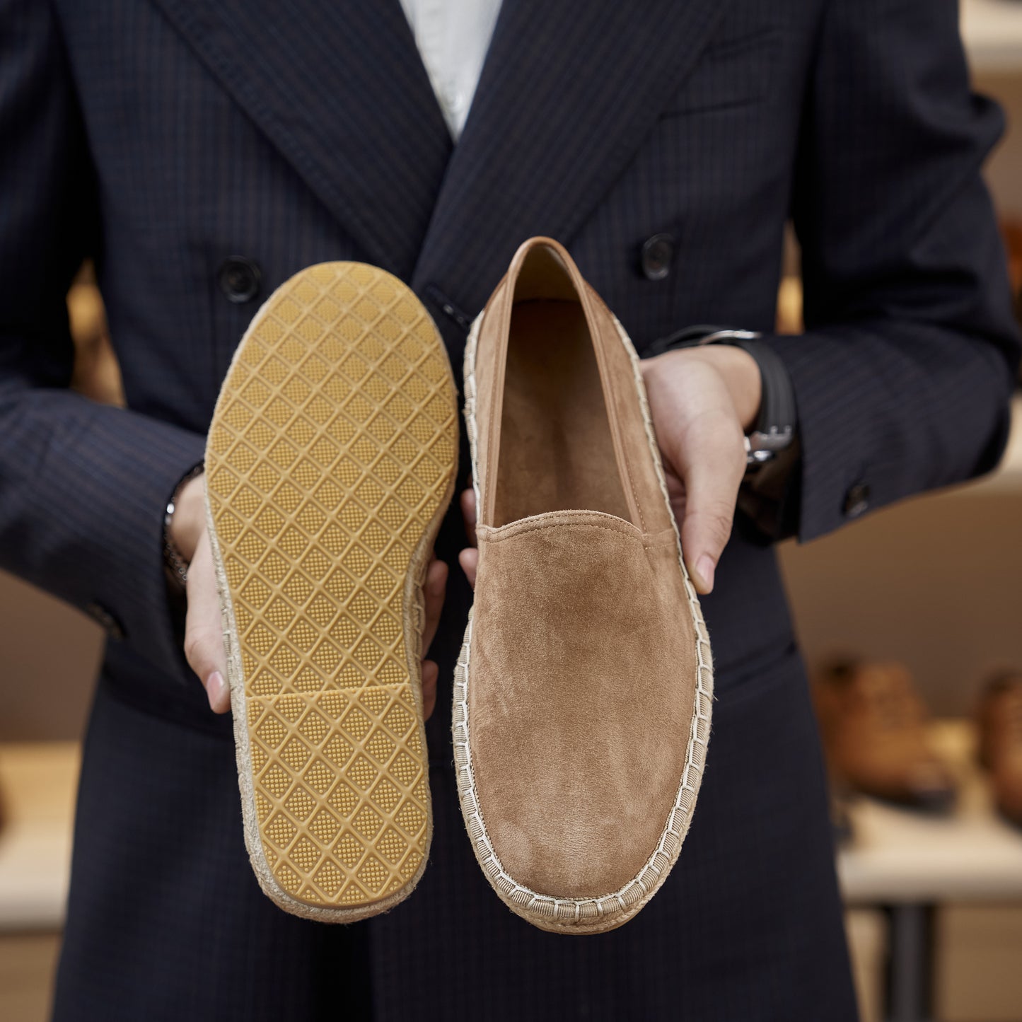 Men’s Sheepskin Slip-On Loafers – Soft Breathable and Slip-Resistant