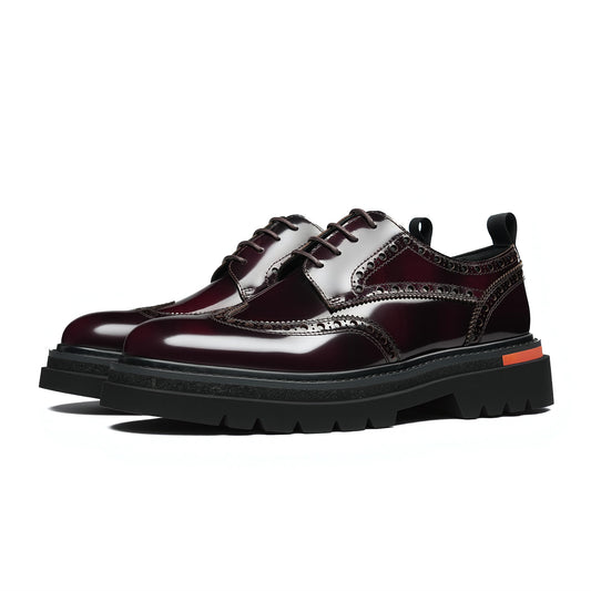 Men's Brogue Derby Shoes: Luminous Grain & Supple Interior Contours