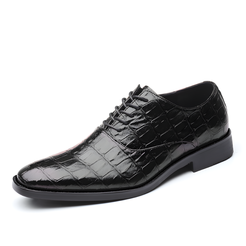 Men's Formal Oxfords Crocodile-Textured Leather Dress Shoes