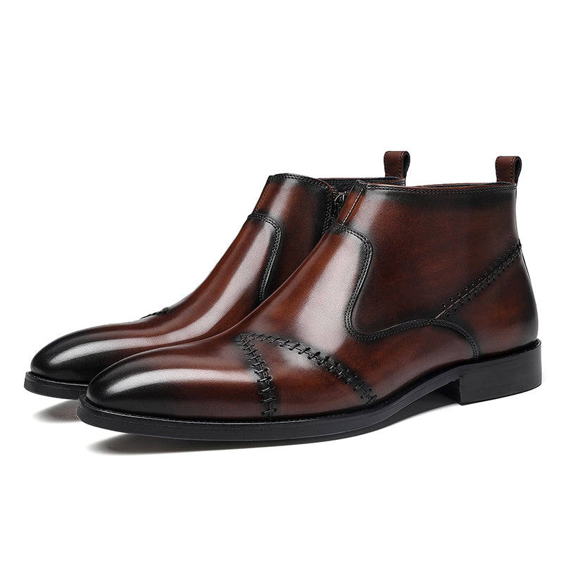 Men's Chelsea Boots Zip-Adjustable Fit