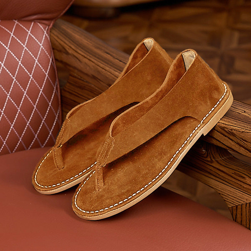 Men's Sandals Suede Leather Flip-Flop
