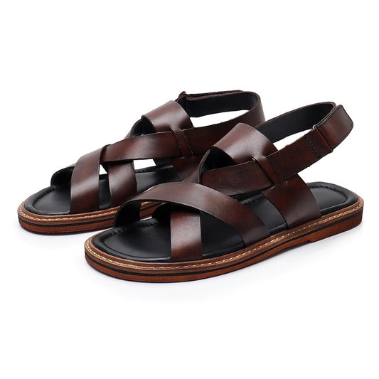 Men's Sandals: Cross-Weave Design & Structured Foundation