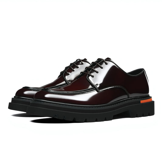 Men's Classical Derby Shoes: Luminous Grain & Supple Contour Comfort
