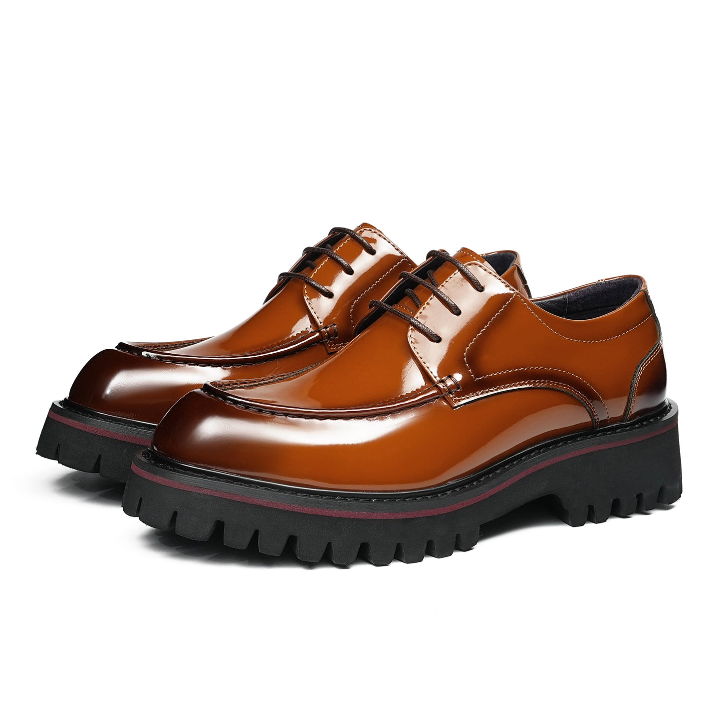 Architectural Men's Derby Shoes: Textured Sole & Structured Silhouette
