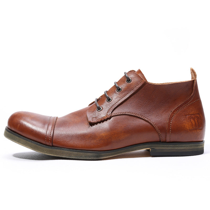 Heritage-Inspired Derby Shoes: Aged Patina & Timeless Three-Eyelet Design
