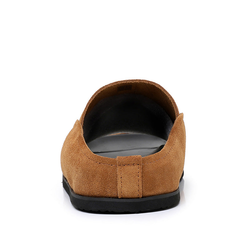 Architectural Open-Toe Slippers: Plush Comfort & Contrast Sole Design