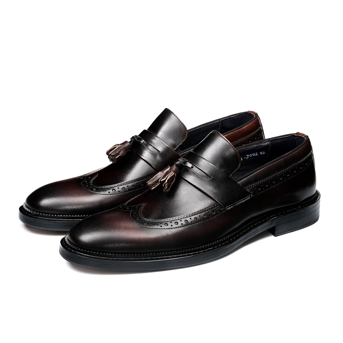 Artisan-Carved Men's Loafers: Intricate Brogue Artistry & Effortless Sophistication